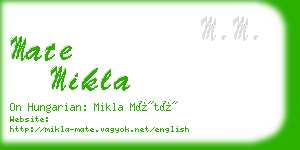 mate mikla business card